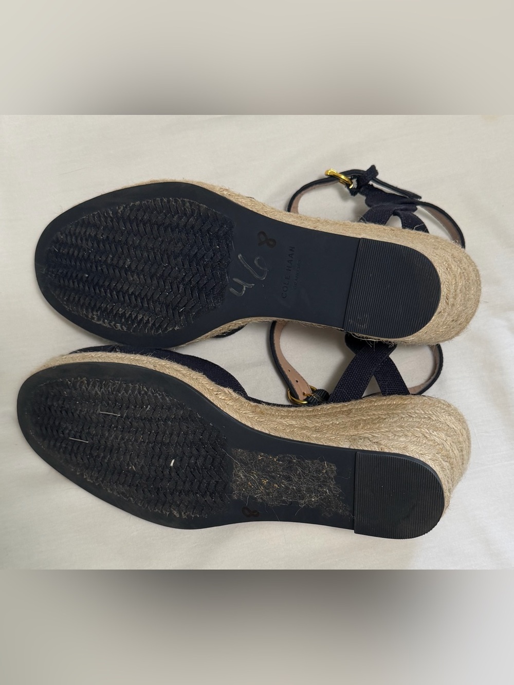 Cole Haan Navy Espadrille Wedge Sandals Size 6B | W2909 - Picture 4 of 8